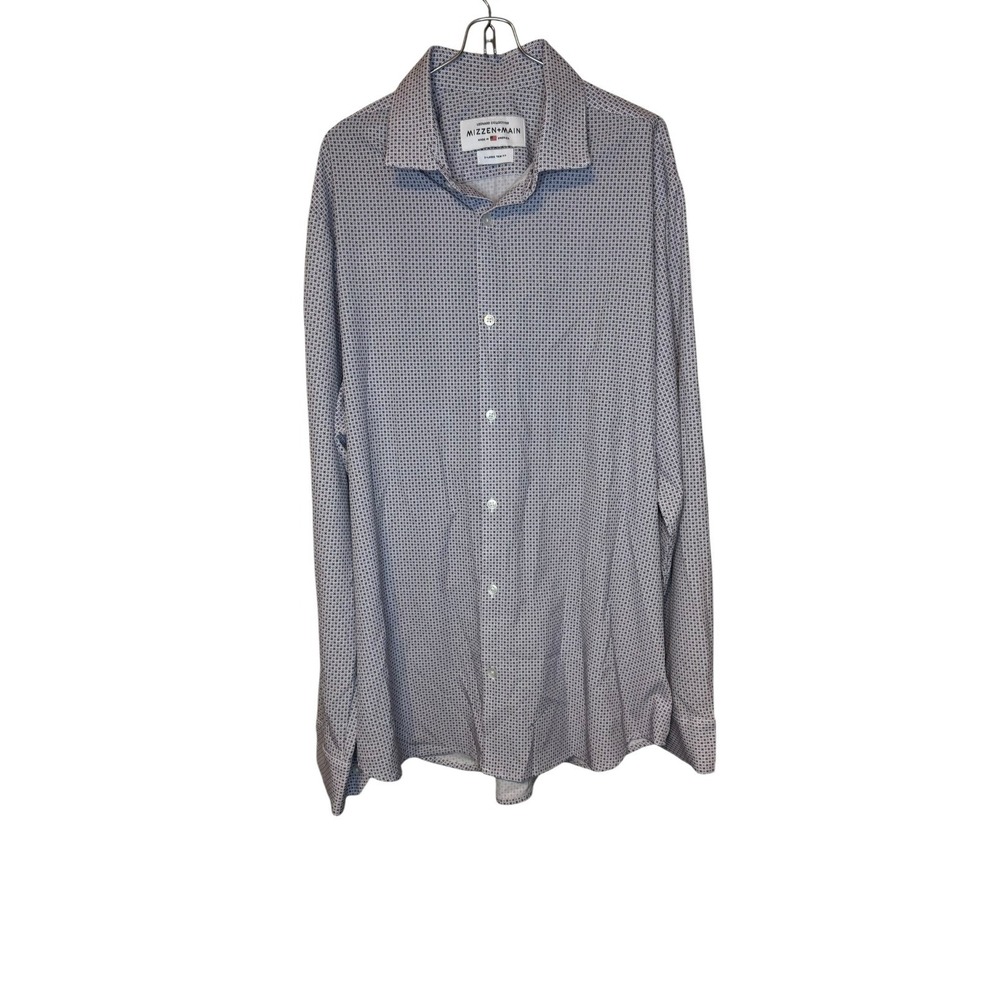 Mizzen+Main Men's Shirt Trim Fit Leeward Collection Plaid Button Down Gray Sz.XL